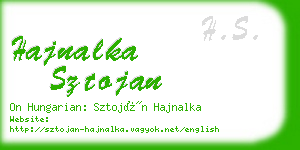 hajnalka sztojan business card